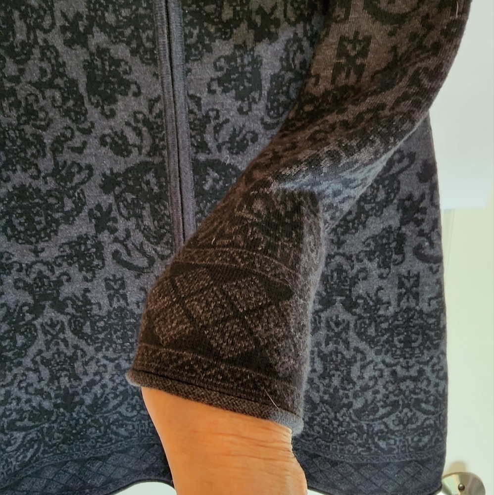 SKYR black gray Double Zip Sweater Knit Tunic Jacket SZ Medium - Picture 4 of 9